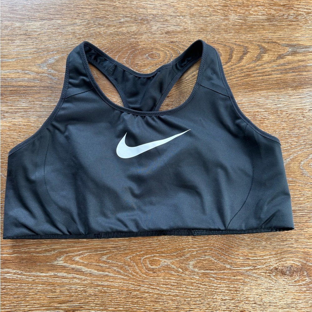 Nike Black Sports Bra with White Logo